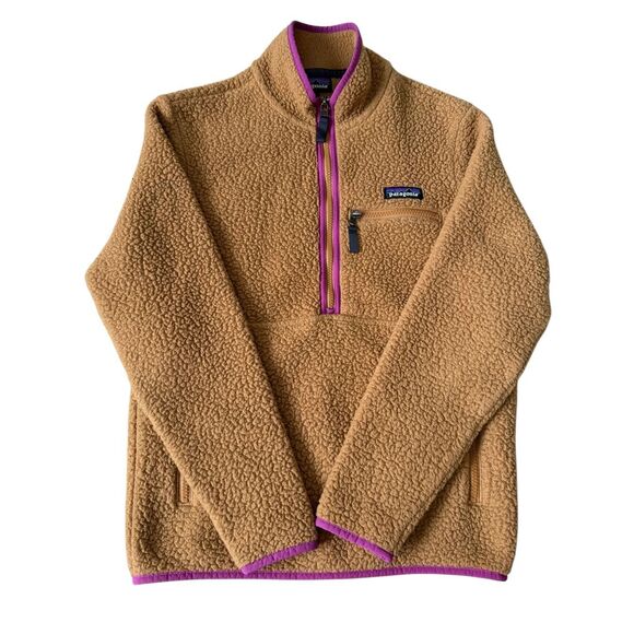 Patagonia Women's Retro Pile Marsupial XS Brown Tan Pink - Picture 2 of 10